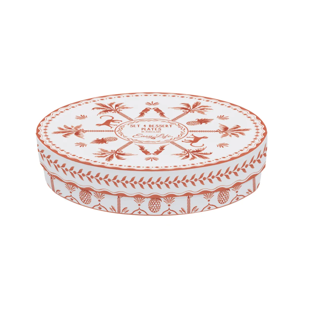 Easy Life Set de 4 assiettes à dessert EXOTIC VIBES> Services De Table En Porcelaine|Exotic Vibes