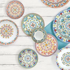 Easy Life Set de 2 tasses avec soucoupes MEDITERRANEO BLUE> Petit Dejeuner