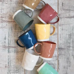 Easy Life Set de 6 tasses à café de 120 ml avec soucoupes en porcelaine INTERIORS AQUA> Moderne|Petit Dejeuner