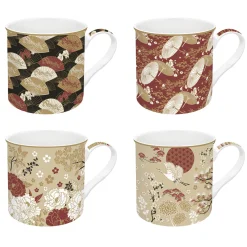 Easy Life Set de 4 tasses KIMONO> Coffret Cadeau|Petit Dejeuner
