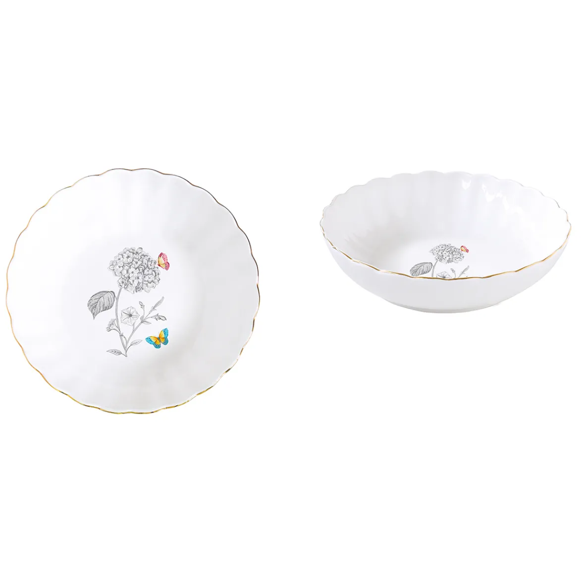 Easy Life Set de vaisselle 18 pcs FLEURS ET PAPILLONS> Nature|Services De Table En Porcelaine