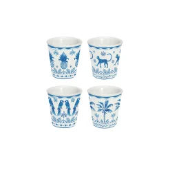 Easy Life Set de 4 verres à café bleus EXOTIC VIBES> Ethnique|Petit Dejeuner