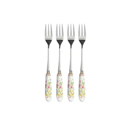 Easy Life Set 4 fourchettes à dessert avec manche en porcelaine en c.b. HAPPY EASTER> Services De Table En Porcelaine|Happy Easter