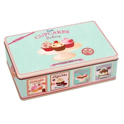 Easy Life Set2tassesdeporcelainedans uneboîte en fer-blanc CUPCAKES PINK> Petit Dejeuner