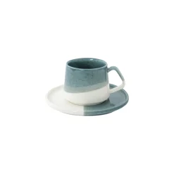 Easy Life Tasse à café avec soucoupe DOUBLE GREEN> Petit Dejeuner|Double