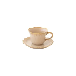 Easy Life Tasse à café beige FLEURI> Romantique|Petit Dejeuner