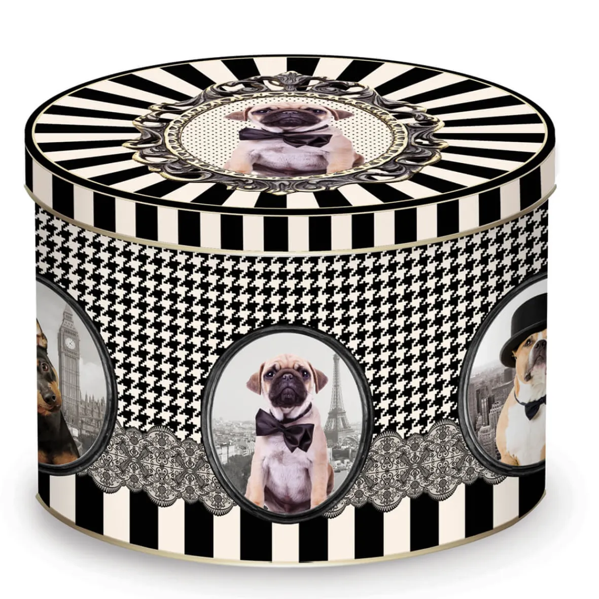 Easy Life Tasse en porcelaine dans une boîte en fer-blanc BAROCCO DOGS VersA> Petit Dejeuner