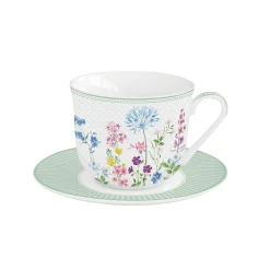 Easy Life Tasse à petit-déjeuner avec assiette FLORAISON> Romantique|Petit Dejeuner