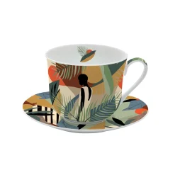 Easy Life Tasse à petit-déjeuner avec soucoupe KILIMANJARO> Coffret Cadeau|Petit Dejeuner