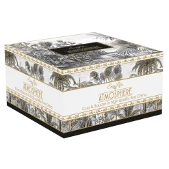 Easy Life Tasse à petit-déjeuner de 400 ml avec assiette en porcelaine fine china RETRO JUNGLE> Coffret Cadeau|Moderne
