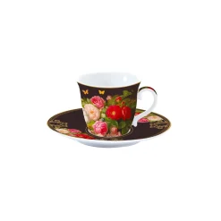Easy Life Tasse à thé avec soucoupe VICTORIAN GARDEN> Nature|Petit Dejeuner