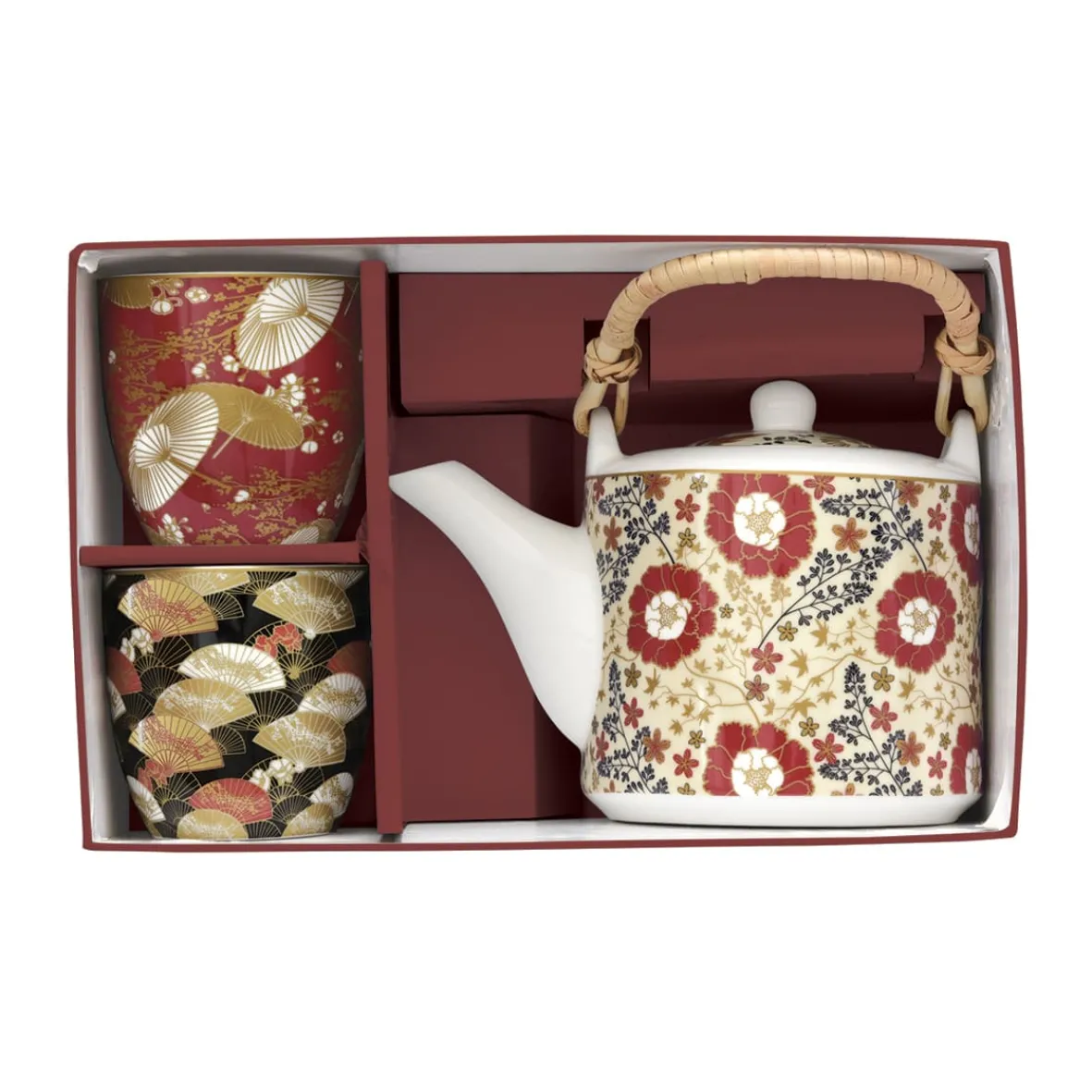 Easy Life Théière avec infuseur et 2 verres KIMONO> Coffret Cadeau|Petit Dejeuner