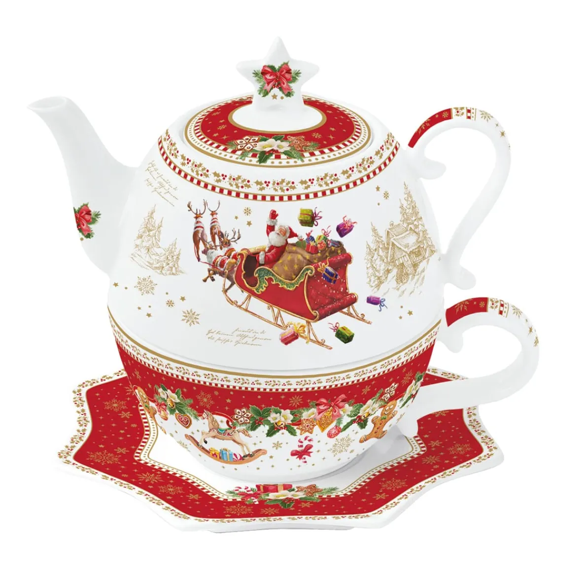 Easy Life Thérière pour une personne en porcelaine 450 ml CHRISTMAS MEMORIES> Noël|Petit Dejeuner